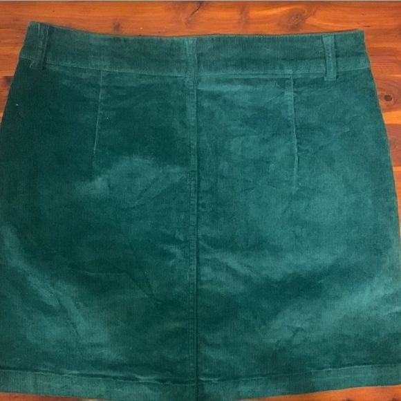 Wild Fable Women's  Button-Front Corduroy Mini A-Line Teal  Skirt NWT Size 2 - Picture 3 of 10